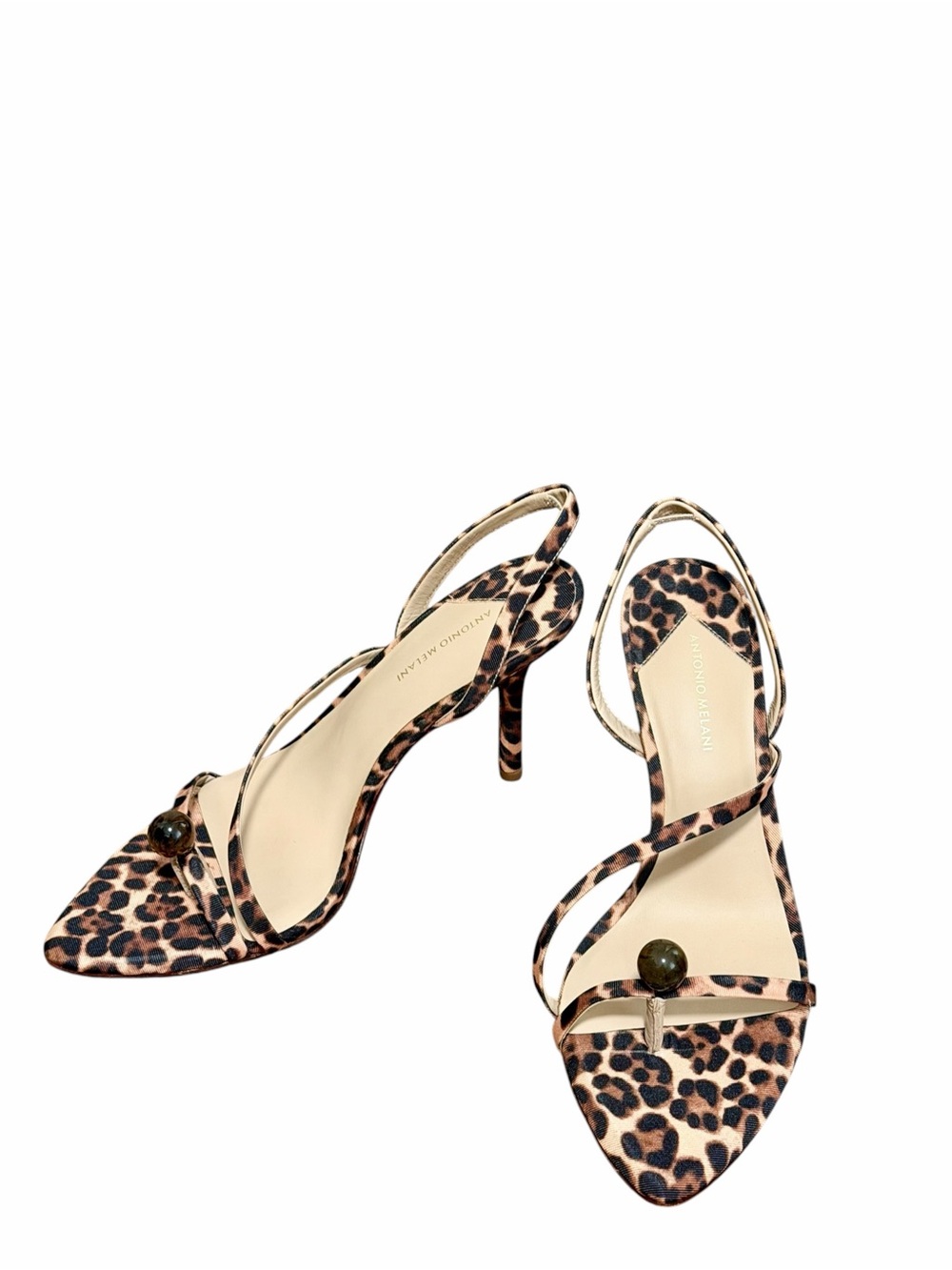 NWT Antonio Melani Ames Leopard Print Ornamented Slingback Sandals 7.5